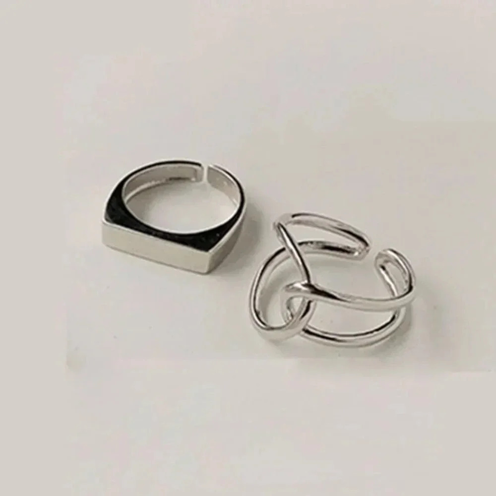 925 Sterling Silver Bar Ring Twist Wrap Ring Dainty Minimalist Stackable Ring - Picture 2 of 7